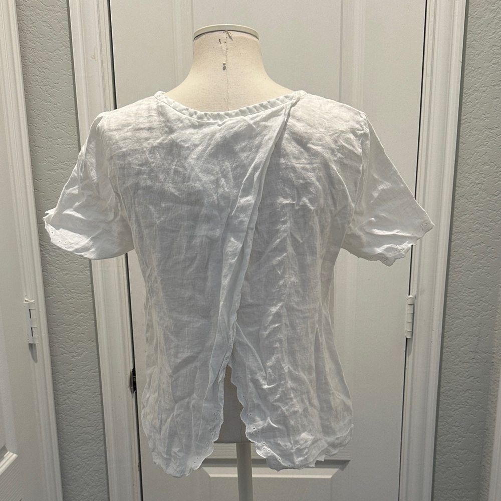 J. Crew Crisp White Blouse with Back Detail